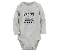 iDzn Bambini Call The Police I'm Resisting A Rest Divertenti Tutine, Body per Neonato, Tute per Neonato, Tute Intere Lunghe per Bambini da 0 a 12 Mesi