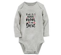 iDzn Bambini Dad And I Agree Mom Is The Best Divertenti Tutine, Body per Neonato, Tute per Neonato, Tute Intere Lunghe per Bambini da 0 a 12 Mesi