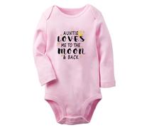 iDzn Bambini My Auntie Loves Me To The Moon and Back Divertenti Tutine, Body per Neonato, Tute per Neonato, Tute Intere Lunghe per Bambini da 0 a 12 Mesi
