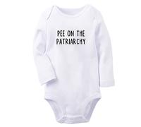 iDzn Bambini Pee On The Patriarchy Divertenti Tutine, Body per Neonato, Tute per Neonato, Tute Intere Lunghe per Bambini da 0 a 12 Mesi