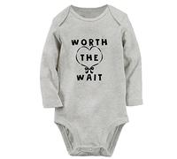 iDzn Bambini Worth The Wait Divertenti Tutine, Body per Neonato, Tute per Neonato, Tute Intere Lunghe per Bambini da 0 a 12 Mesi