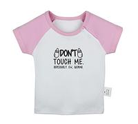 iDzn Don't Touch Me Seriously EW Germs Maglietta Divertente per Neonati, Magliette per Neonati, Magliette per Neonati, Maglietta Grafica per Bambini da 0 a 24 Mesi