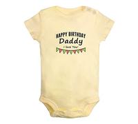 iDzn Happy Birthday Daddy I love You Divertenti pagliaccetti, body per neonato, tute originali per neonati, completi interi per bambini da 0 a 24 mesi