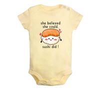 iDzn She Believed She Could Sushi Did Divertenti pagliaccetti, body per neonato, tute originali per neonati, completi interi per bambini da 0 a 24 mesi