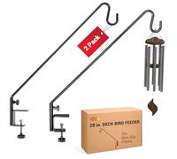 IDZO Gancio per mangiatoia per uccelli per ringhiera, gancio da 71,1 cm per palo mangiatoia per uccelli, resistente 3 strati verniciato a polvere e robusto, 1 pezzo solido in acciaio per decorazioni