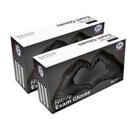 IEA Medical Guanti in nitrile nero, 200 pezzi, guanti monouso XL, guanti in nitrile, guanti usa e getta, senza polvere, guanti in gomma senza lattice