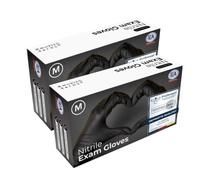 IEA Medical Guanti monouso in nitrile nero, 200 pezzi, guanti monouso in nitrile, guanti usa e getta, senza polvere, guanti in gomma senza lattice