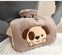 iEasey Borsa dell'acqua calda con copertura in pile, 1,2 l, scaldamani invernale, in morbida gomma, massaggiante, terapia del caldo e del freddo, per alleviare il dolore, collo e spalle, crampi
