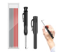 IEBTAWN 1 Pezzo Matita Carpentiere con 6 Ricariche, matite da costruzione, matite resistenti per la lavorazione del legno per architetti