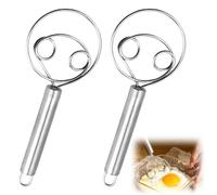 IEBTAWN 2 Pezzi Frusta Danese, Frusta Per Pasta Danese, Frusta Olandese, Frusta Per Uova, Frullatore In Acciaio Inox 304 Per La Produzione Di Pane