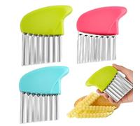 IEBTAWN 3 Pezzo Affetta Patate, Taglia Patate A Bastoncino, Affetta Verdure Multifunzioneper Per Patatine Fritte, Cetrioli, Carote, Cipolle E Frutta