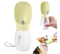 IEBTAWN 300Ml Borraccia Per Cani Portatile, Dispenser Per Acqua Antibatterica Per Alimenti Per Animali Domestici Perdita Prova Cane,Bere All'Aperto Pet(Giallo)