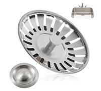 IEBTAWN Set Da 2 Pezzi 1 Pezzo Tappo Lavandino Cucina Lavello Spina Filtro Acciaio Inox Filtri Lavello Spine Sostituzione Tappo Di Scarico Per Cibo/Hair Catcher Aggiungi Una Copertura Per Il Lavandino