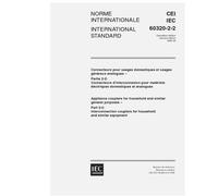 IEC 60320-2-2 Ed. 2.0 b:1998, Appliance couplers for household and similar general purposes - Part 2-2: Interconnection couplers for household and similar equipment