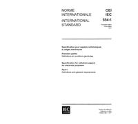 IEC 60554-1 Ed. 1.0 b:1977, Specification for cellulosic papers for electrical purposes. Part 1: Definitions and general requirements