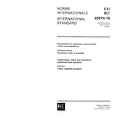 IEC 60574-10 Ed. 2.0 b:1983, Audiovisual, video and television equipment and systems. Part 10: Audio cassette systems