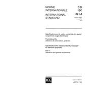 IEC 60641-1 Ed. 1.0 b:1979, Specification for pressboard and presspaper for electrical purposes. Part 1: Definitions and general requirements