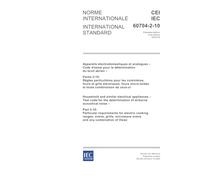 IEC 60704-2-10 Ed. 1.0 b:2004, Household and similar electrical appliances - Test code for the determination of airborne acoustical noise - Part 2-10: ... grills, microwave ovens and any combination