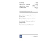 IEC 60704-2-3 Ed. 2.1 b:2005, Household and similar electrical appliances - Test code for the determination of airborne aocustical noise - Part 2-3: Particular requirements for dishwashers
