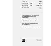 IEC 60728-4 Ed. 2.0 b:2000, Cabled distribution systems for television and sound signals - Part 4: Passive coaxial wideband distribution equipment