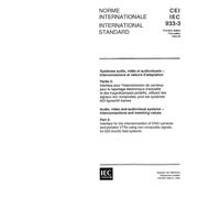 IEC 60933-3 Ed. 1.0 b:1992, Audio, video and audiovisual systems - Interconnections and matching values - Part 3: Interface for the interconnection of ... signals, for 625 line/50 field systems
