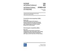 IEC 61000-4-34 Ed. 1.0 b:2005, Electromagnetic compatibility (EMC) - Part 4-34: Testing and measurement techniques - Voltage dips, short interruptions ... with input current more than 16 A per phase