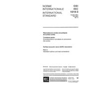 IEC 61019-3 Ed. 1.0 b:1991, Surface acoustic wave (SAW) resonators - Part 3: Standard outlines and lead connections