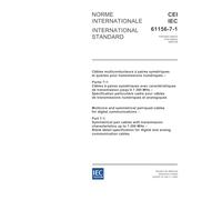 IEC 61156-7-1 Ed. 1.0 b:2003, Multicore and symmetrical pair/quad cables for digital communications - Part 7-1: Symmetrical pair cables with ... for digital and analog communication cab