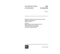 IEC 61162-410 Ed. 1.0 en:2001, Maritime navigation and radiocommunication equipment and systems - Digital interfaces - Part 410: Multiple talkers and ... profile requirements and basic transport....