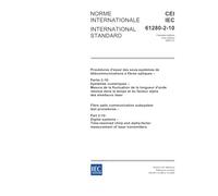 IEC 61280-2-10 Ed. 1.0 b:2005, Fibre optic communication subsystem test procedures - Part 2-10: Digital systems - Time-resolved chirp and alpha-factor measurement of laser transmitters