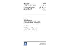 IEC 61340-2-1 Ed. 1.0 b:2002, Electrostatics - Part 2-1: Measurement methods - Ability of materials and products to dissipate static electric charge