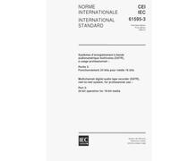IEC 61595-3 Ed. 1.0 b:1999, Multichannel digital audio tape recorder (DATR), reel-to-reel system, for professional use - Part 3: 24-bit operation for 16-bit media