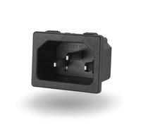 IEC C14 - Spina da incasso Snap-in, 10 A, 250 V AC, 3 poli (L/N/PE), Faston 4,8 mm, connettore di alimentazione da incasso per dispositivi, compatibile con cavo IEC C13