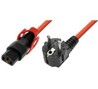 IEC Lock + Angolo Retto Schuko Spina A Bloccaggio IEC C13 Cavi 2M Arancione