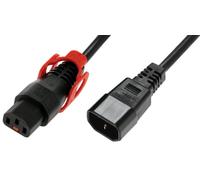 IEC Lock + IEC C14 A Bloccaggio IEC C13 Cavi, 1.5m, Nero - PC1531