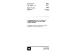 IEC/TS 61085 Ed. 1.0 b:1992, General considerations for telecommunication services for electric power systems