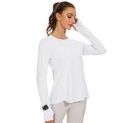 IECCP Camicetta Sportiva da Donna, a Maniche Lunghe, UPF 50+, Protezione dai Raggi UV, Maglietta a Maniche Lunghe, vestibilità Sottile, con Foro per Il Pollice, rashguards