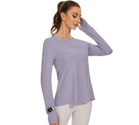 IECCP Camicetta Sportiva da Donna, a Maniche Lunghe, UPF 50+, Protezione dai Raggi UV, Maglietta a Maniche Lunghe, vestibilità Sottile, con Foro per Il Pollice, rashguards