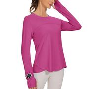 IECCP Camicetta Sportiva da Donna, a Maniche Lunghe, UPF 50+, Protezione dai Raggi UV, Maglietta a Maniche Lunghe, vestibilità Sottile, con Foro per Il Pollice, rashguards