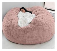 IEDHNGXN Pouf, Poltrona, Grande Letto Rotondo Con Fodera In Pelliccia Ultra Morbida For Adulti (solo Senza Imbottitura)(Leather Pink,6FT)