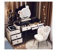 IEDHNGXN sedia da scrivania, organizer per il trucco Cassetti Accessori Tavolo da toeletta Consolle Computer Comodino Donna Alto Dressing Unghie Comoda Pra Quarto(80cm style19)