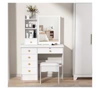 IEDHNGXN sedia da scrivania, organizer per il trucco Scrivania Da Trucco Con Specchio Scorrevole E Luci, Tavolo Toeletta For Camera Letto, Cassetti, Ripiani, Spazio Di Archiviazione Nascosto