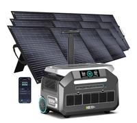 IEE 3200W Centrale Elettrica Portatile P3200 con 3 Pannello 200W, 2048Wh Generatore Solare, Batteria LiFePO4, Ricarica1h, 16 Porte, Controllo APP, Portable Power Station per Campeggio, Camper, Casa