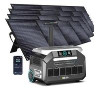 IEE 3200W Centrale Elettrica Portatile P3200 con 4 Pannello 200W, 2048Wh Generatore Solare, Batteria LiFePO4, Ricarica1h, 16 Porte, Controllo APP, Portable Power Station per Campeggio, Camper, Casa