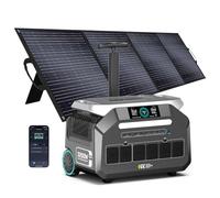 IEE 3200W Centrale Elettrica Portatile P3200 con Pannello 200W, 2048Wh Generatore Solare, Batteria LiFePO4, Ricarica1h, 16 Porte, Controllo APP, Portable Power Station per Campeggio, Camper, Casa