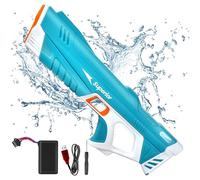 IEEILULU Pistole ad Acqua Elettriche, Pistole ad Acqua Autoadescanti con Portata 26-32 Piedi per Bambini e Adulti, come Giocattolo per Feste Estive in Piscina Aperto Spiaggia e Giardino (Blu5)