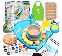 IEEILULU Ruota per Ceramica per Bambini, Kit Ruota in Ceramica Elettrica, Macchina per Ceramica con Argilla, Colori, Adesivi Diamantati, Regalo per Ragazze e Ragazzi (Dinosauro)