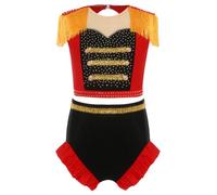 iEFiEL Bambina Costume Domatrice Circo Da Ballo Per Set Show Bambine Pezzi Rosso 7-8 anni