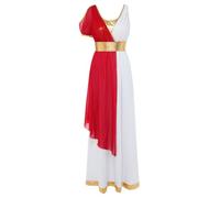 iEFiEL Donna Costume Greco per Donne Principessa Greca Antica Abito Arabo Rosso 3XL