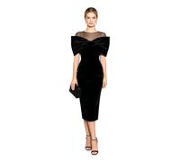 iEFiEL Donna Vestito Damigella da Sposa Abito Cocktail da Date Night Donne | Spalle Scoperte E Tulle Trasparente,Lussuoso Morbido Tessuto Velluto,Spacco Posteriore Per Più Libertà,Festa Prom Cocktail